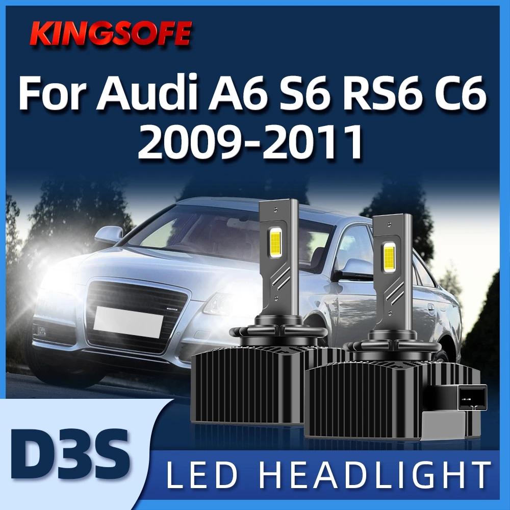 KINGSOFE-LED ڵ Ʈ D3S , 40000LM HID ڵ ͺ  6000K 12V ƿ A6 S6 RS6 C6 2009 2010 2011